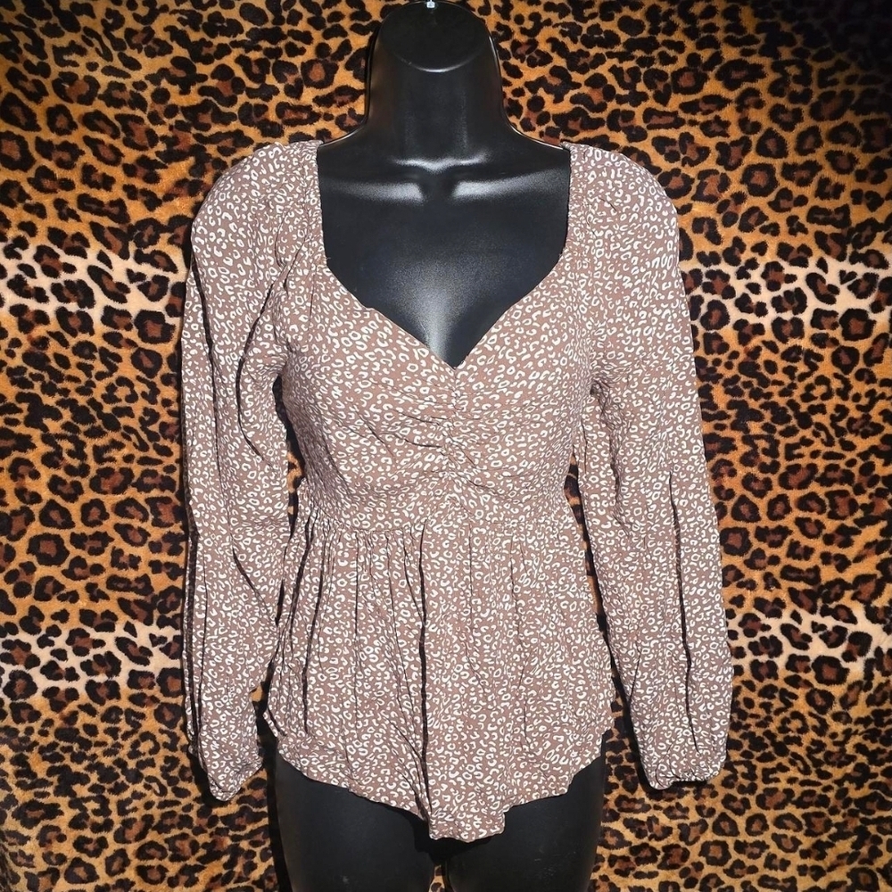 Papaya Brown Animal Print Blouse